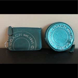 Coach Round Zippered Coin Purse & Mini ID Wallet